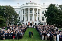 September 11,President Donald J. Trump and First Lady Melania Trump depart the South Lawn of the White House Wednesday, Sept. 11, 2019, after observing a moment of silence in honor of the attacks on Sept. 11, 2001. (Official White House Photo by Andrea Hanks). Original public domain image from Flickr