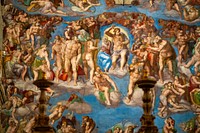 The Sistine Chapel fresco in Vatican City. Original public domain image from Flickr