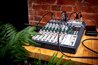 Sound mixer with control panel, music equipment. Free public domain CC0 photo.