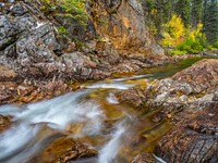 Fall colors and Lake Fork along the Lick Creek Road near McCall, Idaho, in the Payette National Forest . Original public domain image from Flickr