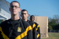 U.S. Army Recruits with the New Jersey National Guard’s Recruit Sustainment Program perform physical training at the National Guard Training Center in Sea Girt, N.J., Oct. 19, 2019.