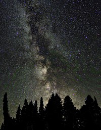 Milky Way from the Commissary Ridge Spike Camp during the Fall Creek RX. Caribou-Targhee National Forest, USA. Original public domain image from Flickr