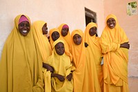 Grade 7 students pose for a group photo at Mohamud Hilowle Primary and Secondary School during a break time in Wadajir district, Mogadishu, Somalia on 12 January 2020. AMISOM Photo / Ilyas Ahmed. Original public domain image from Flickr