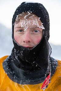 JBER fire protection specialists certify as ice rescue techniciansU.S. Air Force Senior Airman Collin Saumier, a fire protection specialist with the 673d Civil Engineer Squadron, pauses for a portrait after completing the practical skills portion of ice rescue training at Six Mile Lake on Joint Base Elmendorf-Richardson, Alaska, Jan. 11, 2020. The training, conducted in minus 15 degree Fahrenheit weather, taught the JBER firefighters the knowledge and skills necessary for safe rescue and recovery operations in, on and around ice and cold water. After completion of a classroom session, practical skills evaluation and a written examination the fire protection specialists were certified as ice rescue technicians. (U.S. Air Force photo by Alejandro Peña). Original public domain image from Flickr