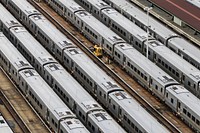 Train in train station. Free public domain CC0 photo.