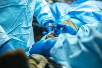 U.S. Navy Sailors with 3rd Medical Battalion, 3rd Marine Logistics Group, operate on a simulated casualty during exercise Northern Viper on Yausubetsu Training Area, Hokkaido, Japan, Jan. 26, 2020.