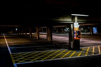 Empty car park at night. Original public domain image from Flickr