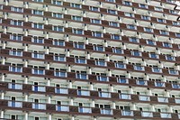 Apartment building, urban architecture. Free public domain CC0 image