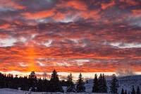 Colorful winter sunset in Lamar Valley. Original public domain image from Flickr