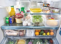 Refrigerator with well placed items for food safety on June 5, 2020, in San Antonio, TX. For more information see the album description and go to FSIS Food Safety refrigerator tips - www.fsis.usda.gov/wps/portal/fsis/topics/food-safety-educ...