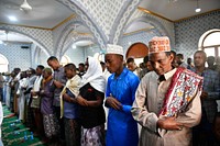 Eid-Ul-Fitr prayers at the Arbaca Rukun mosque in the old district of Hamarweyne in Mogadishu. The prayers marked the end of the Muslim fasting month of Ramadan in Somalia on 23 May 2020. AMISOM Photo / Omar Abdisalan. Original public domain image from <a href="https://www.flickr.com/photos/au_unistphotostream/49928772623/" target="_blank" rel="noopener noreferrer nofollow">Flickr</a>
