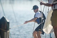 ANNAPOLIS, Md. (July 29, 2020) Midshipmen 4th Class, or plebes, from the United States Naval Academy Class of 2024 complete sailing training during Plebe Summer, a demanding indoctrination period intended to transition the candidates from civilian to military life.