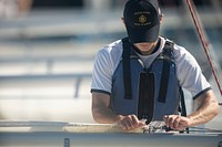 ANNAPOLIS, Md. (July 29, 2020) Midshipmen 4th Class, or plebes, from the United States Naval Academy Class of 2024 complete sailing training during Plebe Summer, a demanding indoctrination period intended to transition the candidates from civilian to military life.