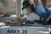 ANNAPOLIS, Md. (July 29, 2020) Midshipmen 4th Class, or plebes, from the United States Naval Academy Class of 2024 complete sailing training during Plebe Summer, a demanding indoctrination period intended to transition the candidates from civilian to military life.