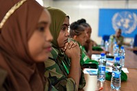 Military Gender Focal Points of the African Union Mission in Somalia (AMISOM) attend Gender Awareness Training in Mogadishu on 9 April 2019. AMISOM Photo / Ilyas Ahmed. Original public domain image from <a href="https://www.flickr.com/photos/au_unistphotostream/50499856767/" target="_blank" rel="noopener noreferrer nofollow">Flickr</a>