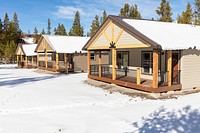 Olf Faithful Employee Housing Improvement Project: new units in fresh fall snow by Jacob W. Frank. Original public domain image from Flickr
