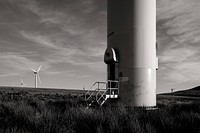 Wind turbines in monotone. Original public domain image from Flickr