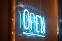 Open sign light photo. Free public domain CC0 image.