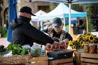 Green Bexar Farm at the Pearl Farmers Market in San Antonio, Texas, on Oct 24, 2020.