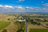 Aerial view of Green Bexar Farm, in Saint Hedwig, Texas, near San Antonio, on Oct 17, 2020.