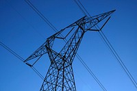 Power lines, microwave towers, electric lines and electric poles in Northern Va, USDA photo by Ken Hammond. Original public domain image from Flickr