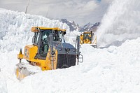 Plowing Beartooth Highway 2021 by Jacob W. Frank. Original public domain image from Flickr