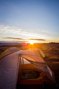 Sunlit Tents. Original public domain image from Flickr