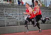 Marine baton pass at Warrior Games