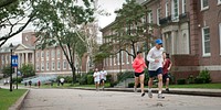 Runners participate in a 2.1-mile fun run at the U.S. Coast Guard Academy in New London, Conn., Saturday, Sept. 23, 2011. The Coast Guard Academy hosted the fun run during 2011 homecoming weekend activities. U.S. Coast Guard photo by Petty Officer 1st Class NyxoLyno Cangemi. Original public domain image from Flickr