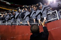 President Barack Obama greets U.S. Military Academy Cadets during the annual Army vs.