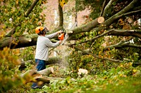 121031-031 Sandy Clean-Up U.S. Coast Guard Academy grounds personnel clean debris left after Hurricane Sandy rolled through New London, Conn., Oct. 31, 2012. U.S. Coast Guard photograph by Petty Officer 3rd Class Diana Honings. Original public domain image from Flickr