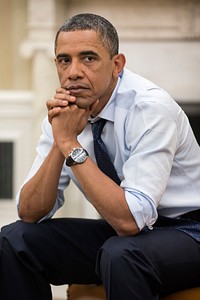 President Barack Obama meets with senior advisors in the Oval Office, Saturday, Dec. 29, 2012.