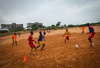 Players of Elman FC train at their ground in the Hodan District of the Somali capital Mogadishu, ahead of their championship title defense when the new season kicks off in March this year.