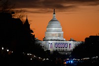 The sun rises over the U.S. Capitol before the public swearing-in ceremony during the 57th Presidential Inauguration in Washington, D.C, Jan. 21, 2013.