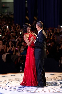 President Barack Obama and First Lady Michelle Obama dance together during the inaugural ball at the Walter E. Washington Convention Center in Washington, D.C., Jan. 21, 2013.