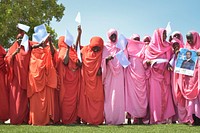 Women wave Somali flags during a celebration to mark Somalia&#39;s Independence Day at Konis stadium in Mogadishu on July 1. Today&#39;s celebrations mark 53 years since the Southern regions of Somalia gained independence from Italy and joined with the Northern region of Somaliland to create Somalia. Original public domain image from <a href="https://www.flickr.com/photos/au_unistphotostream/9182794263/" target="_blank">Flickr</a>