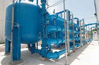 Arsenic removal absorber vessels, at the Freer Water Control and Improvement District (FWCID) Arsenic Removal System Site, on Tuesday, June 18, 2013, in Freer, Texas.