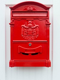 Red post box. Free public domain CC0 image