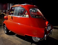 The Isetta is an Italian-designed microcar built under licence in a number of different countries, including Spain Belgium France Brazil Germany and the United Kingdom. Because of its egg shape and bubble-like windows, it became known as a bubble car, a name later given to other similar vehicles. Original public domain image from Flickr