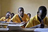 Students sit in a class at as school run by the Abdi Hawa Center in the Afgoye corridor of Somalia on September 25.