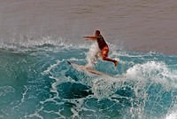 Falling off your board is referred to as a wipe-out. Other terms are donut, mullering, eating it, taking a pounding, or pretty much anything else you would like. Original public domain image from Flickr