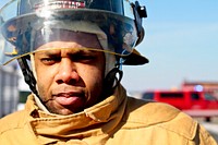 New Jersey Department of Military and Veterans Affairs Fire Captain Julius Simmons trains with extraction gear on Atlantic City Air National Guard Base, N.J., Sept. 25, 2018. (U.S. Air National Guard photo by Master Sgt. Matt Hecht). Original public domain image from Flickr