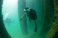 U.S. and South Korean explosive ordnance disposal technicians perform a maritime improvised explosive device familiarization dive during Rim of the Pacific (RIMPAC) 2014 in Hawaii July 23, 2014.
