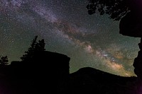 Milky way near Mammoth Hot Springs. Original public domain image from Flickr