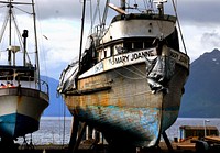 High and dry Alaska.Fishing vessel Hoonah. Icy Strait Passage. Original public domain image from Flickr