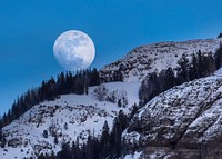 Waxing moon, Lamar Valley, USA. Original public domain image from Flickr
