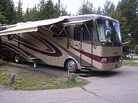 RVs at Fishing Bridge CampgroundBridge Campground Site. Original public domain image from Flickr