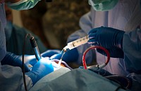 A patient receives oral surgery during a 212th Combat Support Hospital field medical training exercise at Miesau Army Depot, Germany on April 20, 2015.