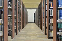 Library bookshelevs, background photo. Free public domain CC0 image.