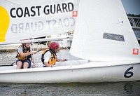 NEW LONDON, Conn. -- Swabs from the Class of 2019 practice sailing under the guidance of their 2nd Class Cadre at the U.S. Coast Guard Academy July 13, 2015 during Swab Summer. U.S. Coast Guard photo by Petty Officer 2nd Class Cory J. Mendenhall. Original public domain image from Flickr